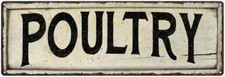 POULTRY Farmhouse Style Wood Look Sign Gift  Metal Decor 106180028249