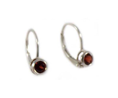 19thC Antique ¾ct Garnet+Silver Earrings: Ancient Celt Roman Persian Anglo-Saxon