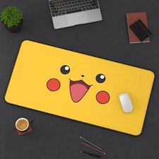 Pika chu Desk Mat, Cute Gaming Mouse Pad, Cartoon Desk Accessory, Fun ... 