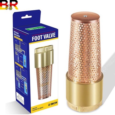 2'' One-Way Foot Valve No-Lead Brass W/ ZEBRA MUSSEL Strainer to Filter Impuritie