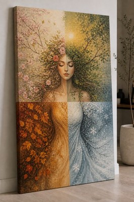 ICE ARMOR Large Canvas 24x36'' Seasonal Goddess Nature Canvas Wall Art Fantasy
