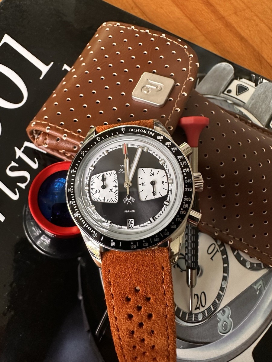 Yema Rallygraf Meca Quartz II 39mm Panda Watch Black/White