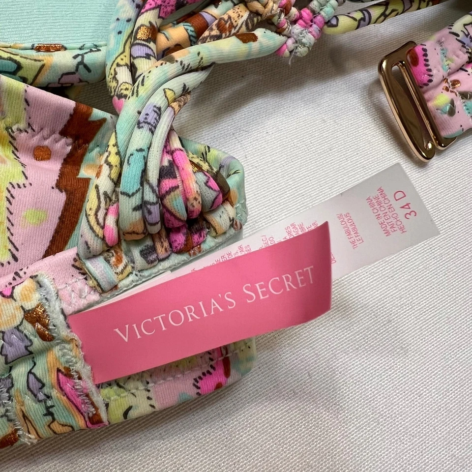 Bikini de natación Victoria's Secret 2 piezas parte superior inferior cachemira push up nuevo con etiquetas talla 34D S Foto 4 de 4