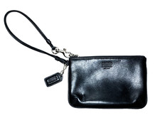 Coach Soho Black Leather Wristlet Zip Clutch Small Purse Vintage Y2K