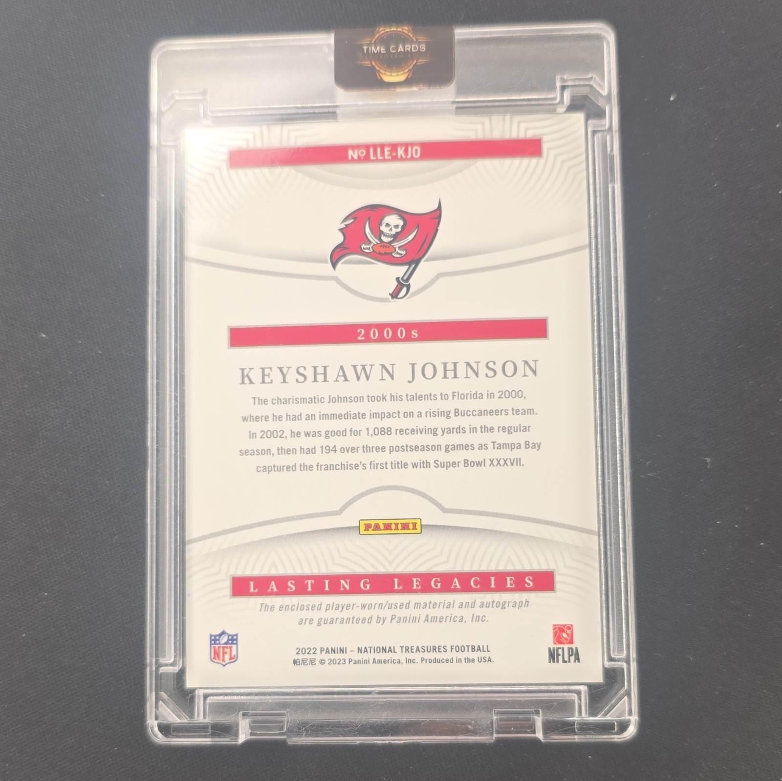 Panini National Treasures 2022 Keyshawn Johnson Lasting Legacies Patch Auto /99 view 2