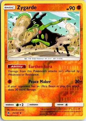 Zygarde 71 Reverse Holo UC Forbidden Light Pokemon NM/M