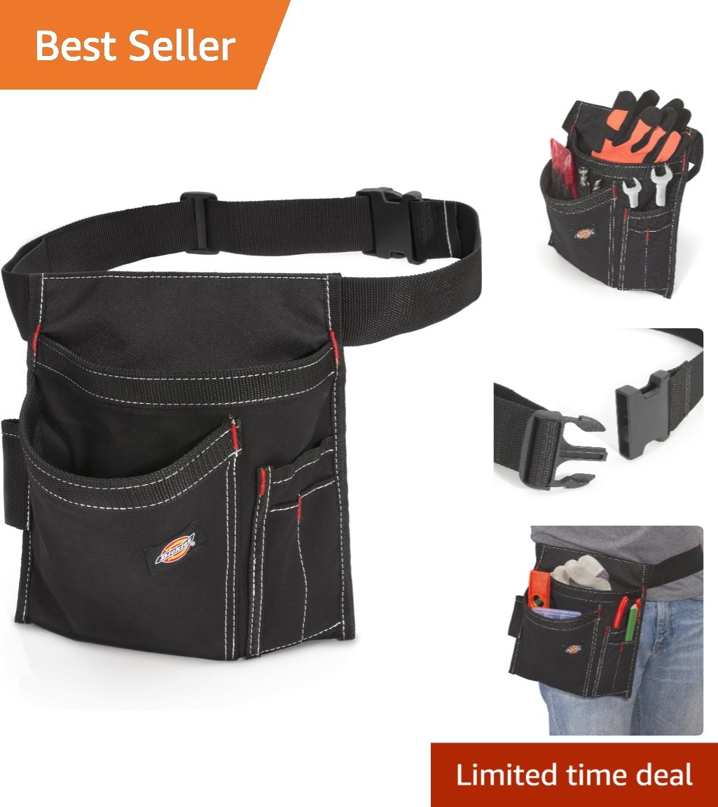 Reliable 5-Pocket Canvas Tool Belt Pouch for DIY and Professionals