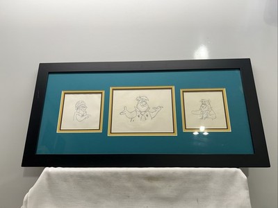 Flintstones Animation Drawings Production Used Fruity Peebles Fred & Barney