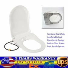 Round Toilet Seat Bidet Rear Non-electric Dual Nozzle Toilet Seat Attachment