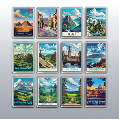 Acrylic Travel City Holiday Fridge Magnet  Souvenir Gift Refrigerator Decoration