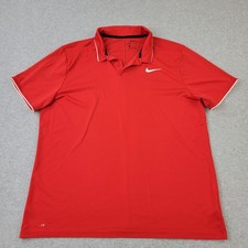Nike Dri-Fit Polo Mens XL Red Performance Embroidery Shirt