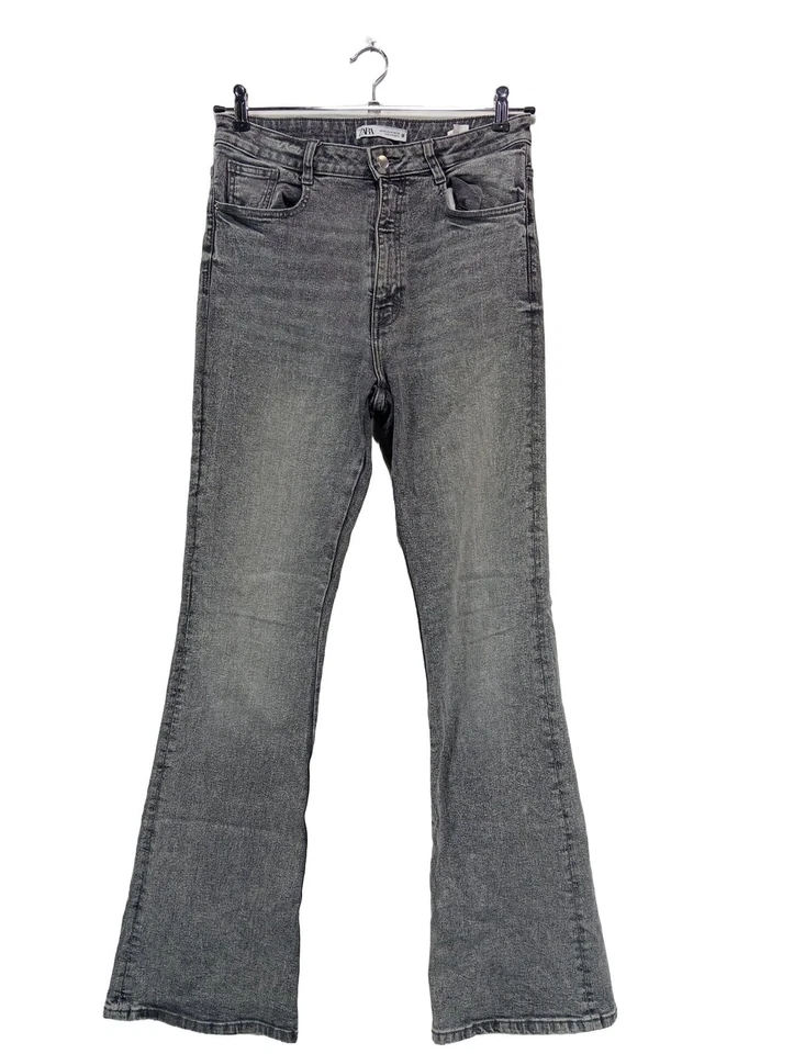 ZARA Jeans flare Dames Jeans T EU 42 gris clair style décontracté - Photo 1/4