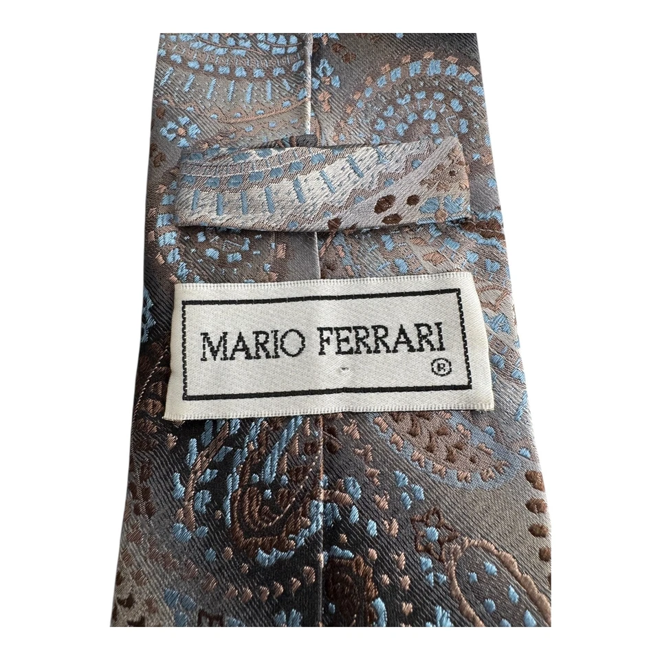 Mario Ferrari Corbata Para Hombres Seda Paisley Corbata Clásica Formal Tejido Vestido de Negocios Foto 4 de 4