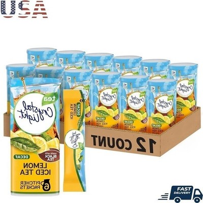 Decaf Lemon Iced Tea Powdered Drink Mix 72 Pack Easy Preparation 5 Servings New