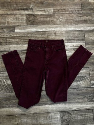 Mother The Rascal Sliced Up Heel Burgundy  Play Date Jeans Size 26