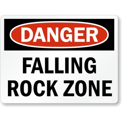 Danger Falling Rock Zone Aluminum Weatherproof Sign b01002