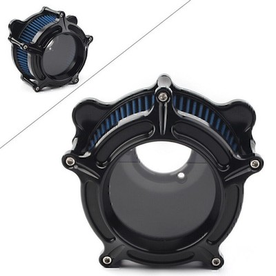 Luftfilter Ansaugfilter für Harley Softail Dyna Fatboy Touring Glide FLHR Blau