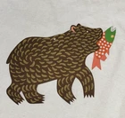 Vintage B Cukla signed, handmade, hand painted tin BEAR WITH FISH ornament