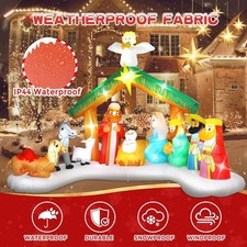 Elegear 12FT Christmas Inflatables Nativity Scene Outdoor Decorations, Giant Chr