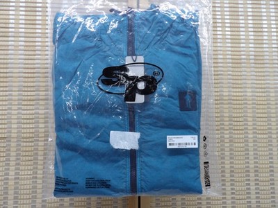 Seoul Projects Nylon Windbreaker Jacket Teal Blue L Hooded Lightweight Full Zip