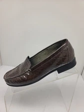 Clarks Bendables Shoes Womens Loafers Brown Crocs Skin Size 6.5 M 