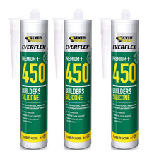 Everbuild Everflex 450 Premium+ Builders Silicone Sealant Oak 300ml - Pack of 3