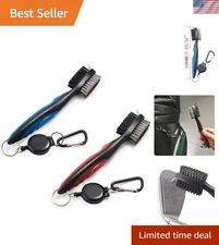 Durable Golf Brush Cleaner Set – 2 Packs with Zip-line & Aluminum Clip for Clubs