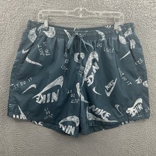 Nike Swim Trunks Mens 2XL All Over Print Swimsuit Water Shorts Swoosh Logo