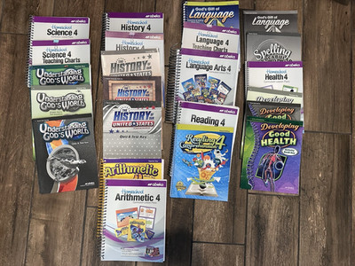 Abeka Grade 4 lot. Teachers manuals and keys. Readers and Science flash cards. 