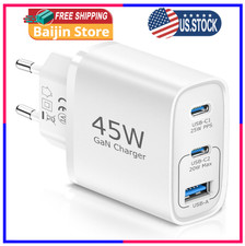 European Travel Plug Adapter,40W 4-Port USB C Wall Charger Plug Type C Fast C...