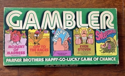 Vintage Gambler Parker Brothers Board Game 1977 Happy Go Lucky Chance COMPLETE