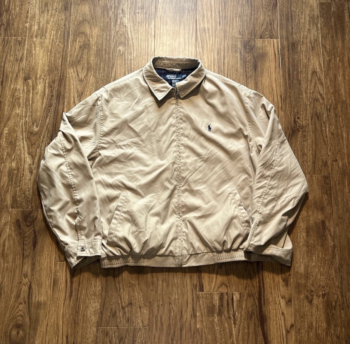 Vintage Polo Ralph Lauren Men's Harrington Jacket Men's Beige Size XL Zip Up