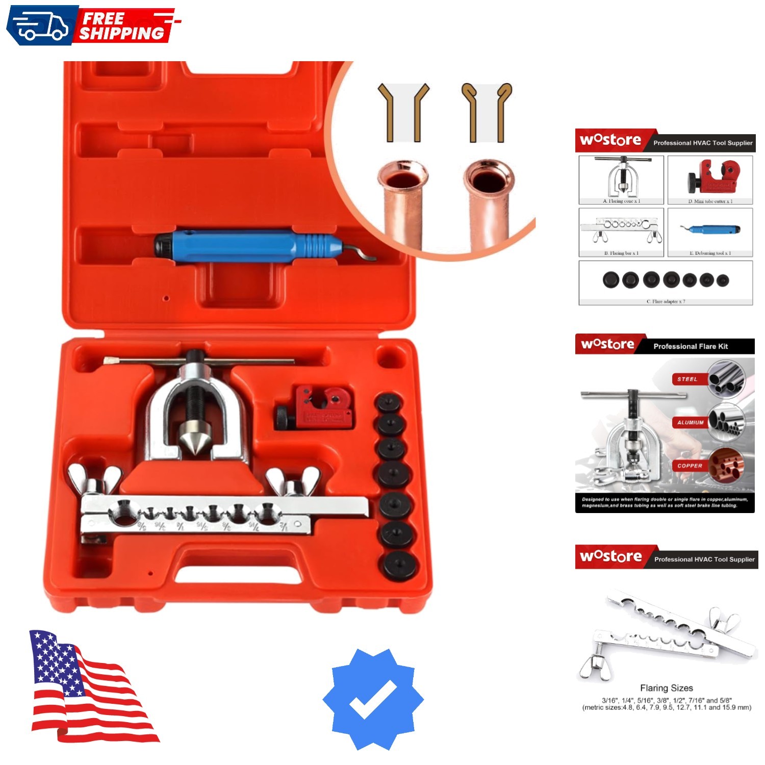 Double Flaring Tool Kit Copper Line Tube Cutter