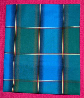Tissu ancien coton écossais bleu / vert larg 100 cm x H 300 cm D068 - Photo 1/4