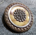 Large Vintage Antique Victorian Metal & Celluloid Button FANCY Design — photo 2
