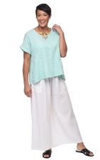 Tulip Clothing Destination Womens Short Sleeve Top in Aqua