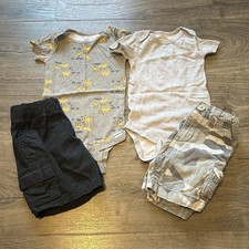 12m Baby Boy Outfit Bundle Short Sleeve Shirt  Cargo Shorts Lot Mixed brands