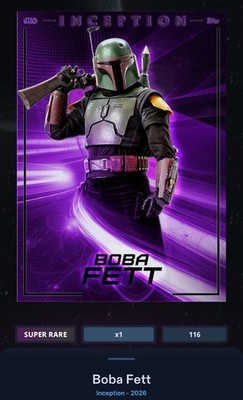 Boba Fett Purple 600cc SR - Topps Star Wars Card Trader Inception 2026