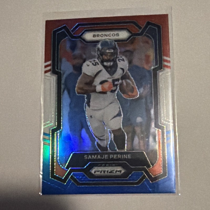 2023 Panini Prizm #88 Samaje Perine Red White and Blue