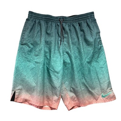Nike Swim Trunks Mens XXL Teal Pink Ombre Just Do It Print Board Shorts Beach