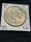 Semi-Key 1927-P PEACE DOLLAR.  Choice UNC, lightly toned with nearly full luster