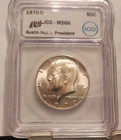 1970 D KENNEDY HALF DOLLAR ICG MS66 NEW ICG AUSTIN HUTTO SIGNED