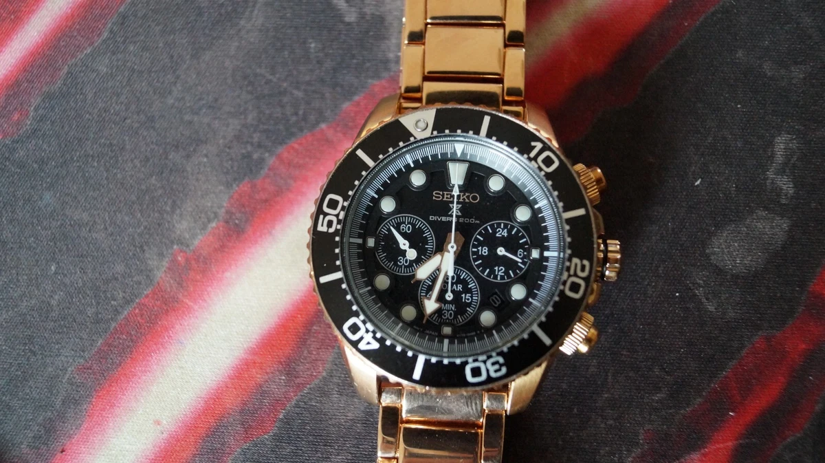 Seiko Prospex Sea Solar Powered Rose Gold Diver s Watch SSC618 P1