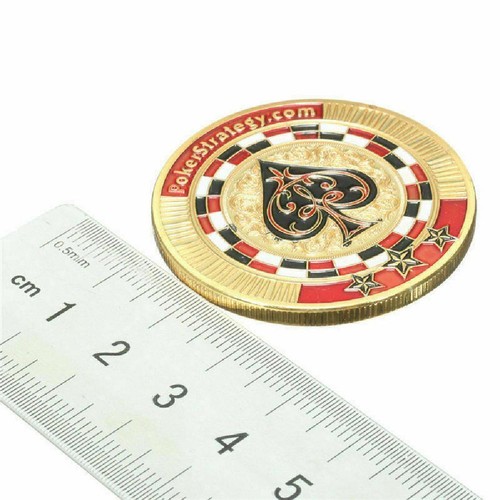 Guard Card Protector Coin Chip Metall Poker vergoldet + rundes Kunststoffgehäuse - Bild 4 von 6