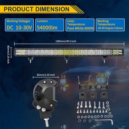 7D Tri Row Led Work Light Bar For Car Off road Truck ATV 4x4 Fog Lights 12V 24V - Picture 19 of 20