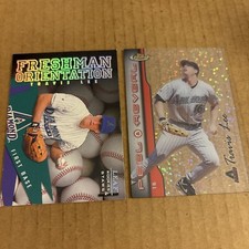 Travis Lee RC 1998 Leaf R&S Debut SP #3 y 1999 Finest PEEL REVELACIÓN #PR18 (c9)