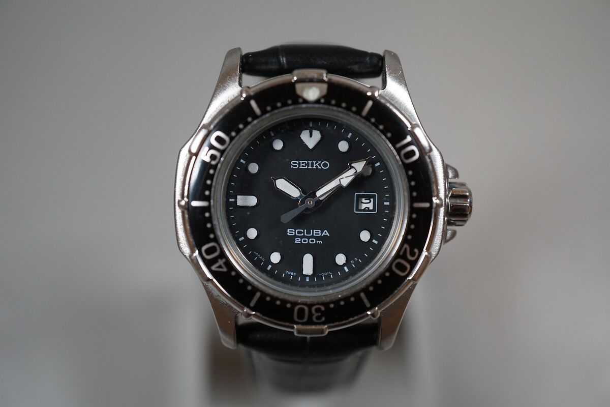 Vintage 1991 Seiko 7N85-001A Black Dial Scuba 200M Diver Vintage 1991 Seiko 7N85-001A Black Dial Scuba 200M Diver