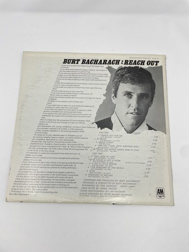 VTG BURT BACHARACH: Reach Out vinyl RECORD LP A&M SP 4131 Stereo 33rpm Jazz - Picture 2 of 4