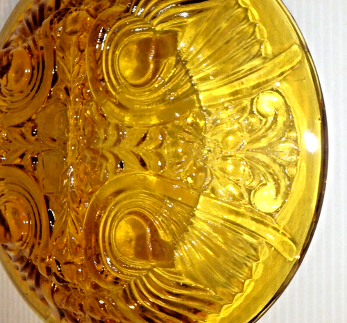 Indiana Glass KILLARNEY Pattern Amber Divided RELISH DISH w/ Tab Handle LN - Picture 7 of 11