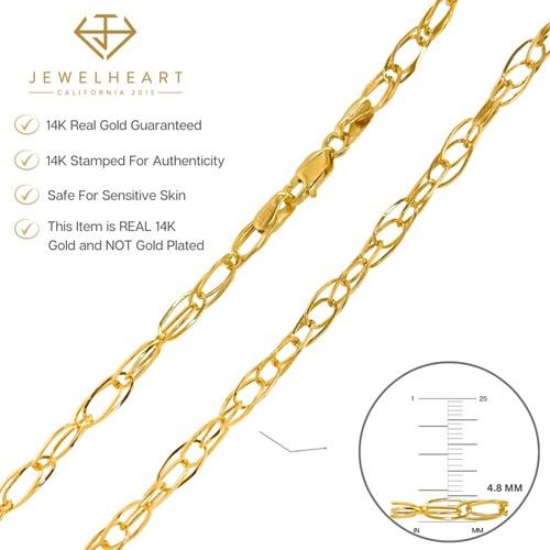 Collana donna doppia maglia catena oro giallo vero 14 kt taglio diamante 3,85mm 4,8mm - Foto 9 di 9